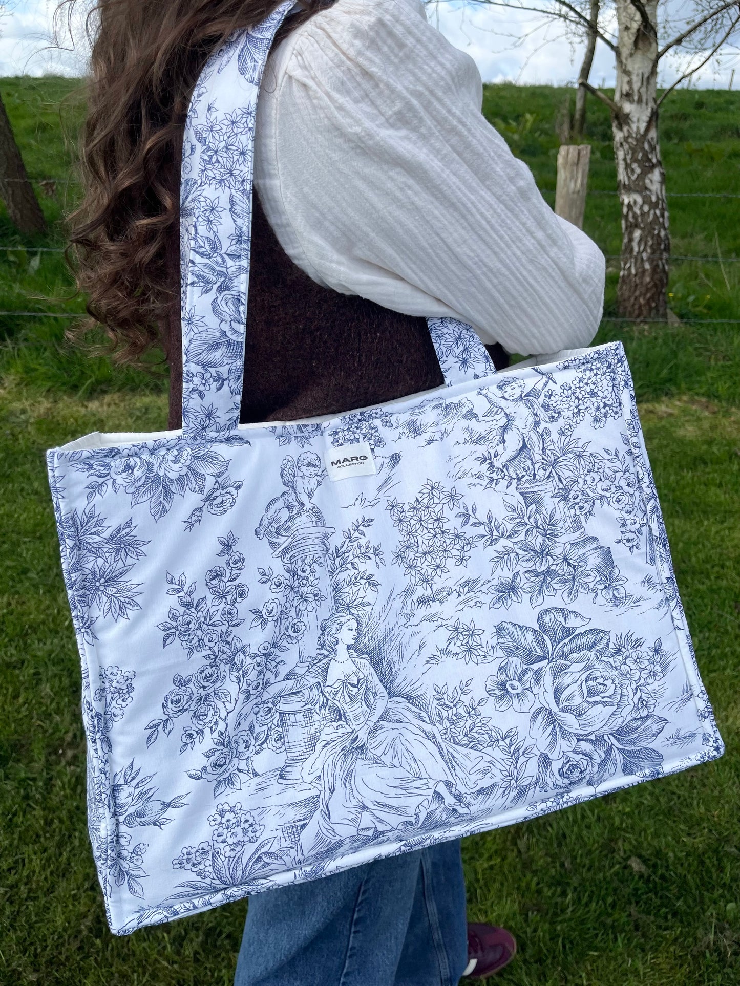 Sac cabas XL - Jouy bleu