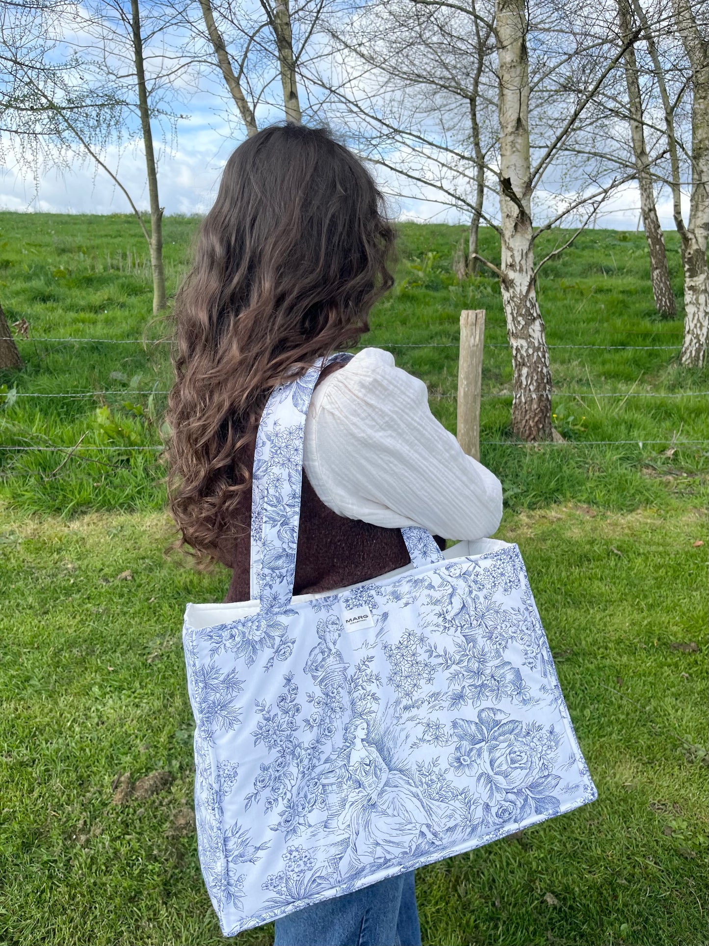Sac cabas XL - Jouy bleu
