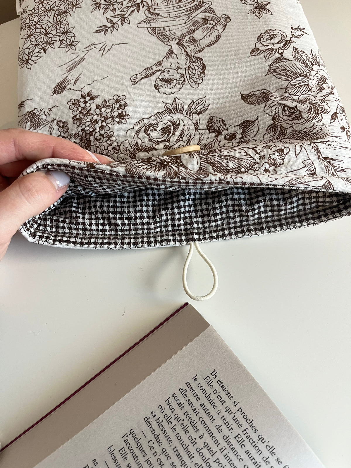 Housse de livre - Jouy Marron