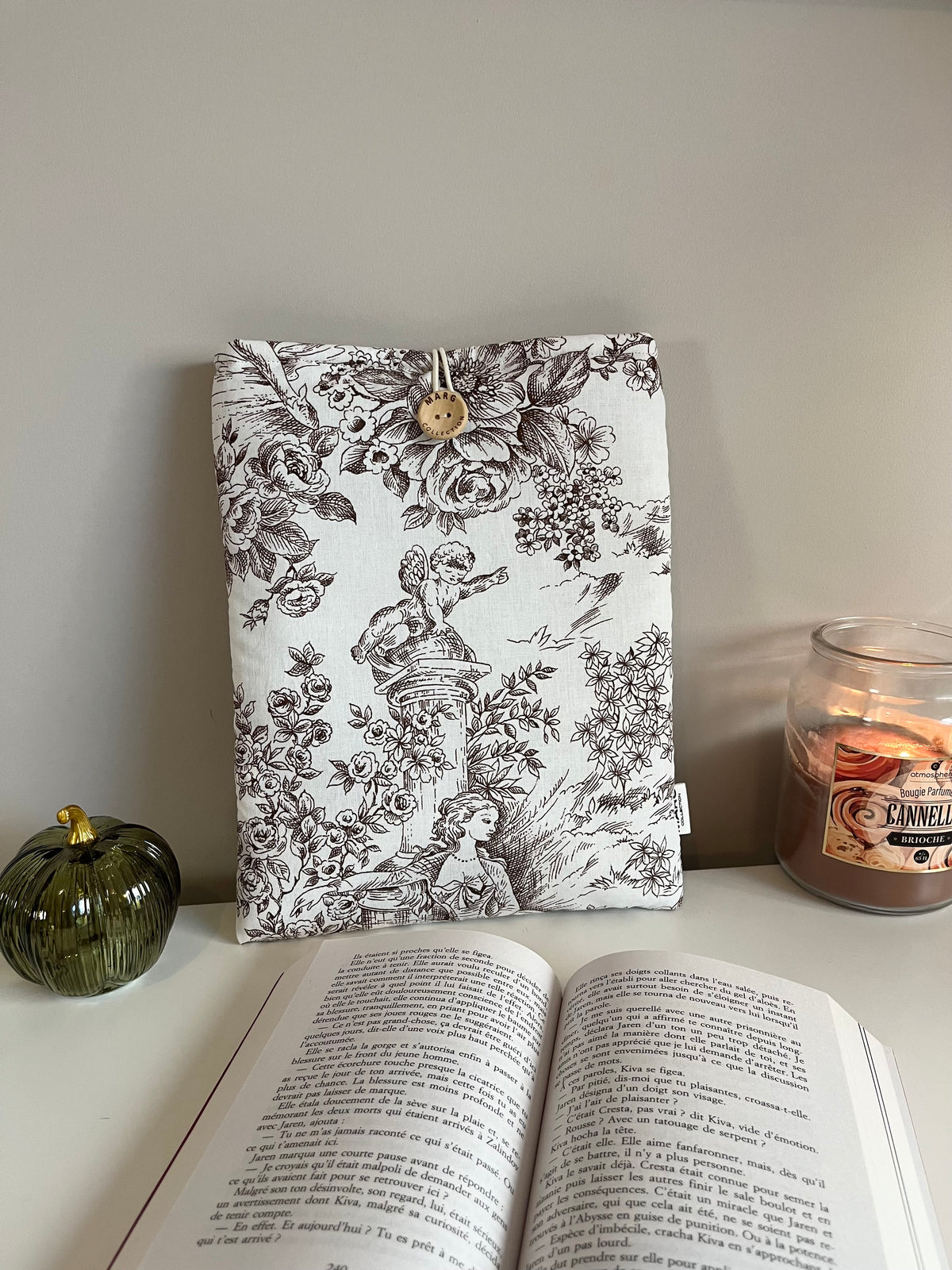 Housse de livre - Jouy Marron